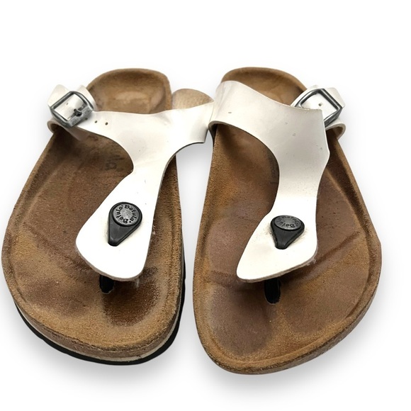 Betula By Birkenstock Pearl White Gizeh Sandals Size 7 Womens Open Toe - Picture 2 of 9